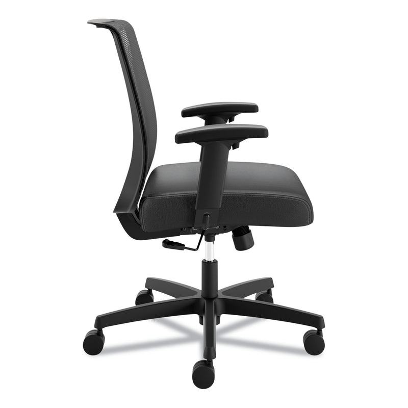 HON Convergence Mid-Back Task Chair, Swivel-Tilt, Supports Up to 275 lb, 15.75" to 20.13" Seat Height, Black
