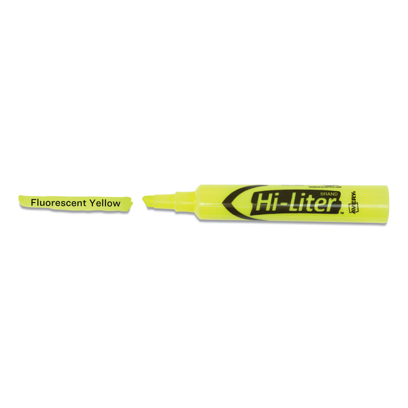 Avery HI-LITER Desk-Style Highlighter Value Pack, Fluorescent Yellow Ink, Chisel Tip, Yellow/Black Barrel, 36/Box