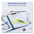Avery HI-LITER Desk-Style Highlighters, Fluorescent Yellow Ink, Chisel Tip, Yellow/Black Barrel, Dozen