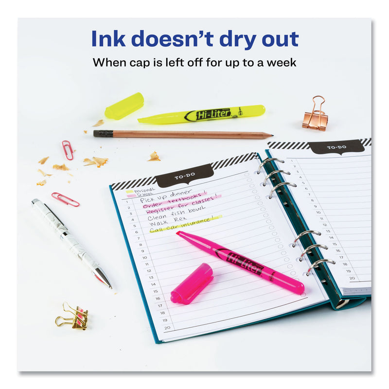 Avery HI-LITER Highlighter Value Pack, Desk/Pen Style Combo, Assorted Ink Colors, Chisel/Bullet Tips, Assorted Barrel Colors, 24/PK