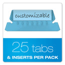 Pendaflex Transparent Colored Tabs For Hanging File Folders, 1/5-Cut, Blue, 2" Wide, 25/Pack