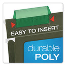 Pendaflex Transparent Colored Tabs For Hanging File Folders, 1/5-Cut, Green, 2" Wide, 25/Pack