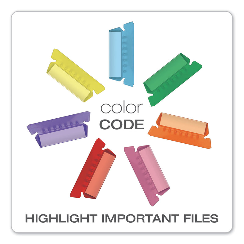 Pendaflex Transparent Colored Tabs For Hanging File Folders, 1/5-Cut, Blue, 2" Wide, 25/Pack