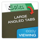 Pendaflex Transparent Colored Tabs For Hanging File Folders, 1/5-Cut, Green, 2" Wide, 25/Pack