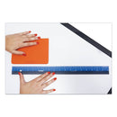 Victor Easy Read Stainless Steel Ruler, Standard/Metric, 18".25 Long, Blue