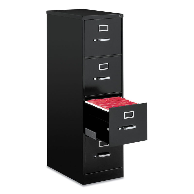 Alera Economy Vertical File, 4 Letter-Size File Drawers, Black, 15" x 25" x 52"