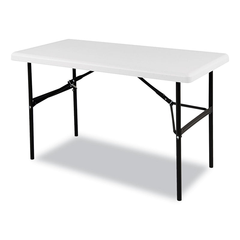 Iceberg IndestrucTable Classic Folding Table, Rectangular Top, 300 lb Capacity, 48w x 24d x 29h, Platinum