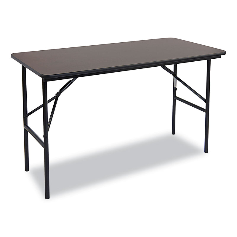 Iceberg OfficeWorks Classic Wood-Laminate Folding Table, Straight Legs, Rectangular, 48w x 24d x 29h, Walnut
