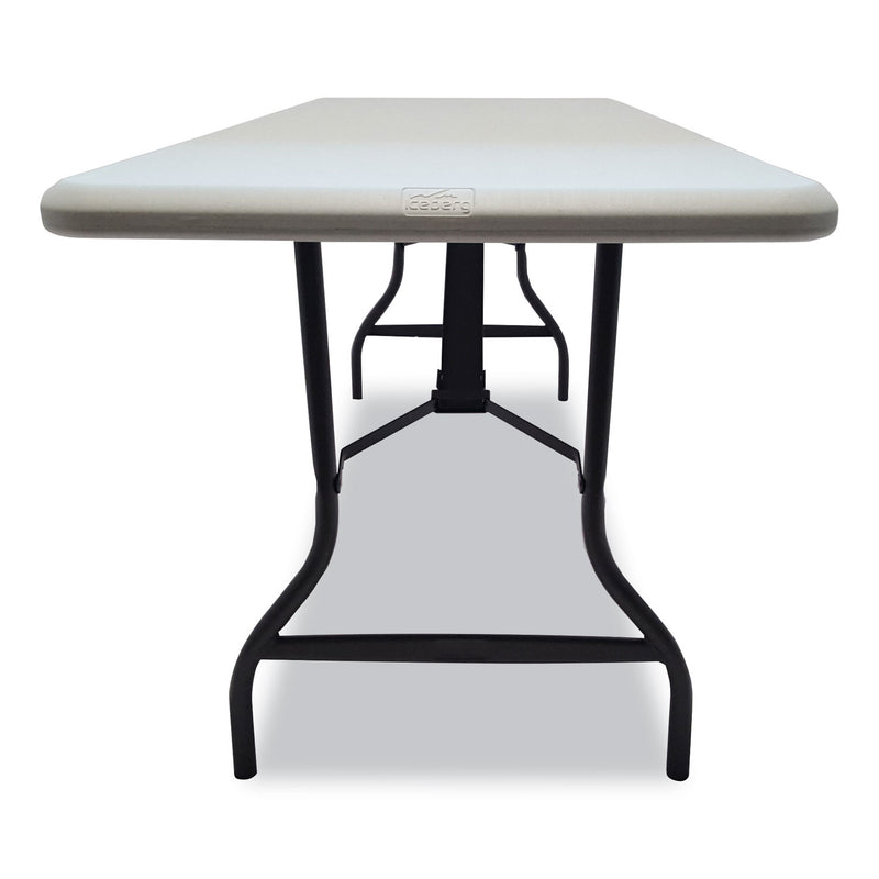 Iceberg IndestrucTable Industrial Folding Table, Rectangular Top, 2,000 lb Capacity, 72w x 30d x 29h, Platinum
