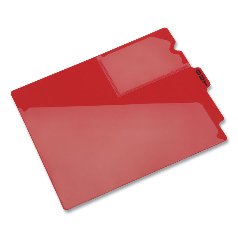 Pendaflex Colored Poly Out Guides with Center Tab, 1/3-Cut End Tab, Out, 8.5 x 11, Red, 50/Box