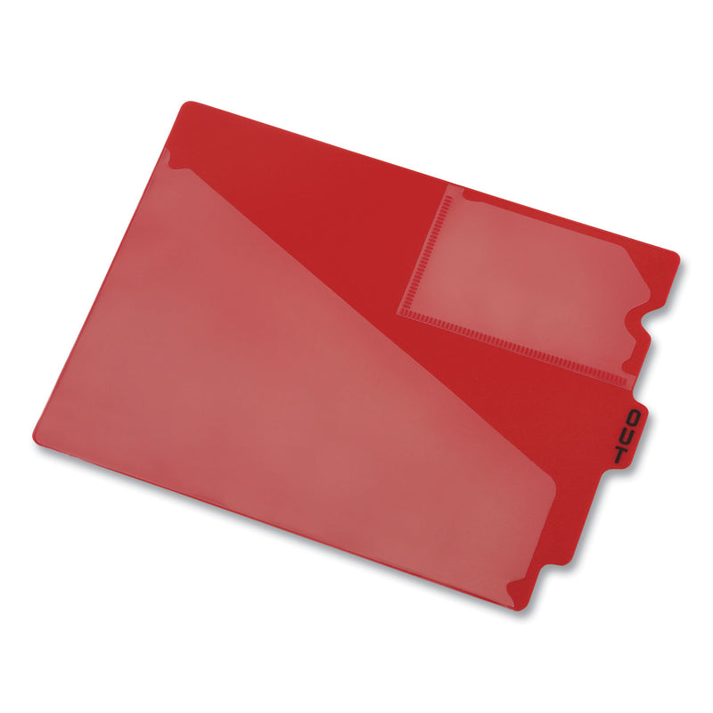 Pendaflex Colored Poly Out Guides with Center Tab, 1/3-Cut End Tab, Out, 8.5 x 11, Red, 50/Box