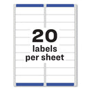 Avery Easy Peel White Address Labels w/ Sure Feed Technology, Laser Printers, 1 x 4, White, 20/Sheet, 25 Sheets/Pack