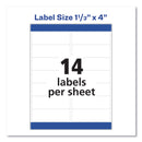 Avery Easy Peel White Address Labels w/ Sure Feed Technology, Inkjet Printers, 1.33 x 4, White, 14/Sheet, 25 Sheets/Pack