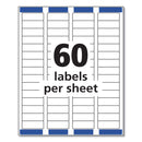 Avery Easy Peel White Address Labels w/ Sure Feed Technology, Laser Printers, 0.66 x 1.75, White, 60/Sheet, 25 Sheets/Pack