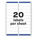 Avery Easy Peel White Address Labels w/ Sure Feed Technology, Laser Printers, 1 x 4, White, 20/Sheet, 100 Sheets/Box