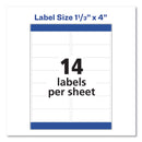Avery Easy Peel White Address Labels w/ Sure Feed Technology, Laser Printers, 1.33 x 4, White, 14/Sheet, 25 Sheets/Pack