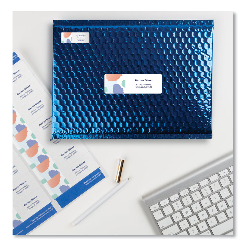 Avery Easy Peel White Address Labels w/ Sure Feed Technology, Laser Printers, 1.33 x 4, White, 14/Sheet, 25 Sheets/Pack