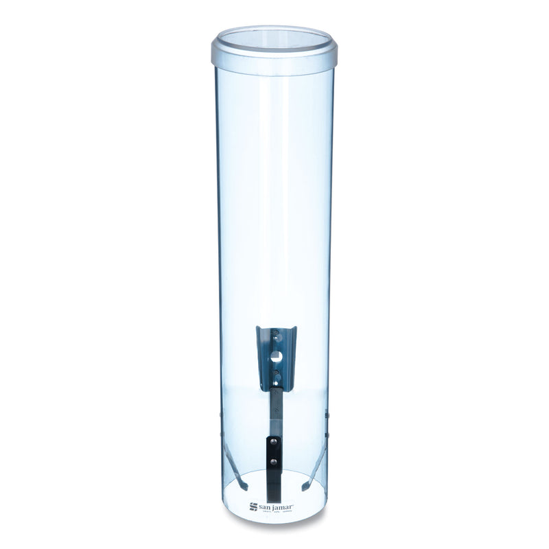 San Jamar Large Pull-Type Water Cup Dispenser, For 12 oz Cups, Translucent Blue