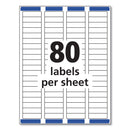 Avery Easy Peel White Address Labels w/ Sure Feed Technology, Inkjet Printers, 0.5 x 1.75, White, 80/Sheet, 25 Sheets/Pack