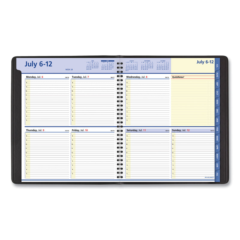AT-A-GLANCE QuickNotes Weekly/Monthly Planner, 10 x 8, Black Cover, 13-Month (July to July): 2022 to 2023