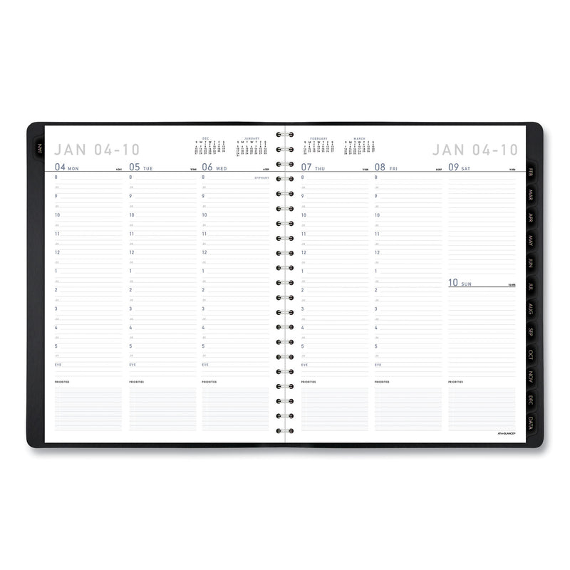 AT-A-GLANCE Contemporary Weekly/Monthly Planner, Vertical-Column Format, 11 x 8.25, Black Cover, 12-Month (Jan to Dec): 2023