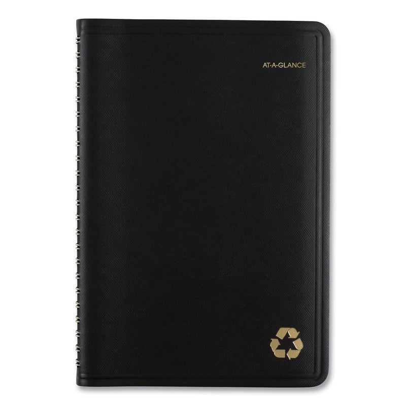 AT-A-GLANCE Recycled Weekly Block Format Appointment Book, 8.5 x 5.5, Black Cover, 12-Month (Jan to Dec): 2023