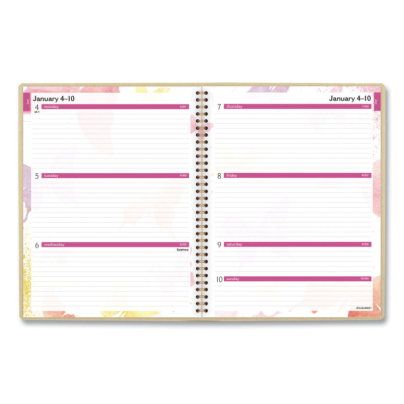 AT-A-GLANCE Watercolors Weekly/Monthly Planner, Watercolors Artwork, 11 x 8.5, Multicolor Cover, 13-Month (Jan to Jan): 2023 to 2024