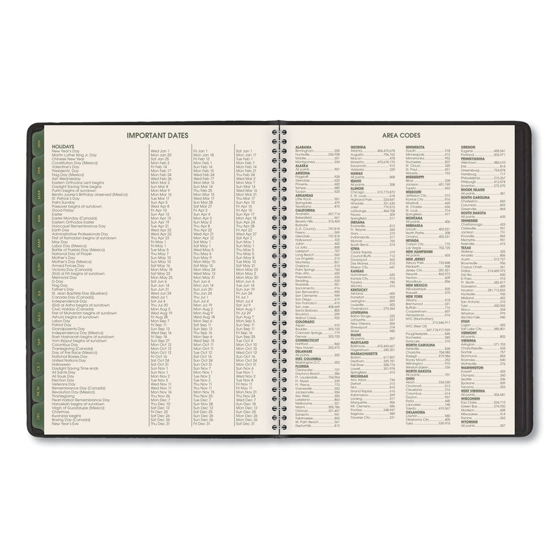 AT-A-GLANCE Recycled Weekly Vertical-Column Format Appointment Book, 8.75 x 7, Black Cover, 12-Month (Jan to Dec): 2023
