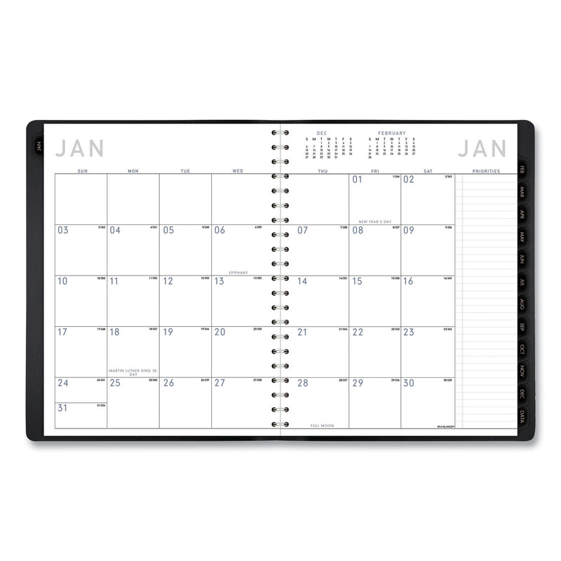 AT-A-GLANCE Contemporary Weekly/Monthly Planner, Vertical-Column Format, 11 x 8.25, Black Cover, 12-Month (Jan to Dec): 2023