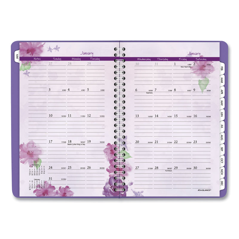 AT-A-GLANCE Beautiful Day Weekly/Monthly Planner, Block Format, 8.5 x 5.5, Purple Cover, 13-Month (Jan to Jan): 2023 to 2024