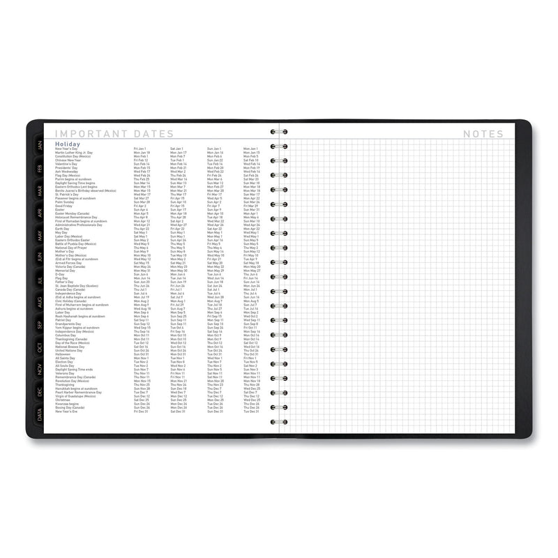 AT-A-GLANCE Contemporary Weekly/Monthly Planner, Vertical-Column Format, 11 x 8.25, Black Cover, 12-Month (Jan to Dec): 2023