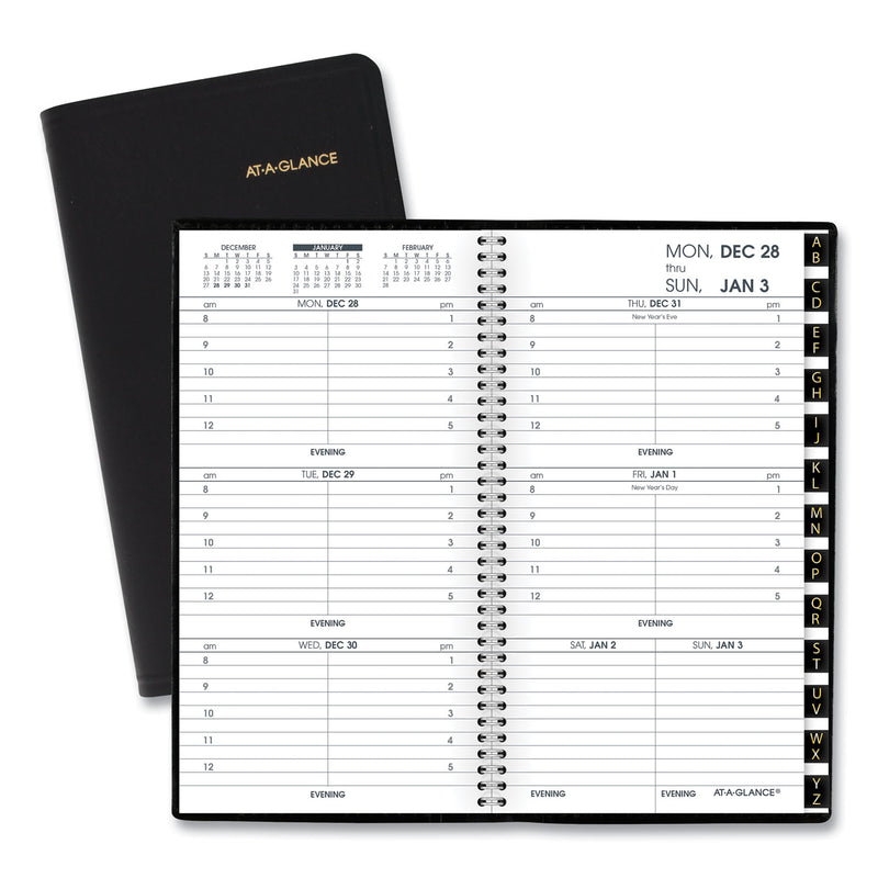 AT-A-GLANCE Compact Weekly Appointment Book, 6.25 x 3.25, Black Cover, 12-Month (Jan to Dec): 2023