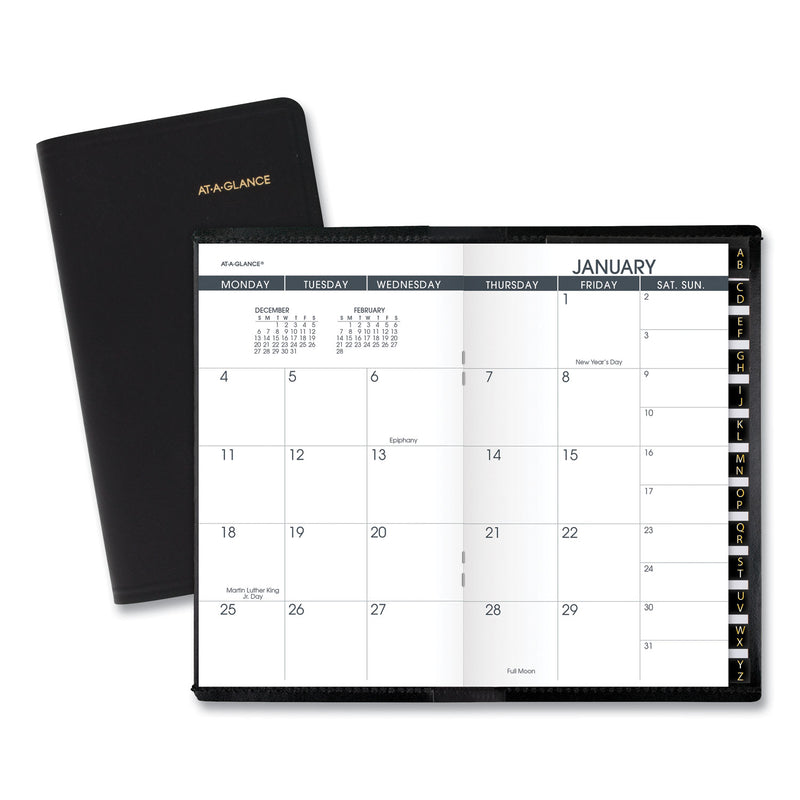 AT-A-GLANCE Pocket-Size Monthly Planner, 6 x 3.5, Black Cover, 13-Month (Jan to Jan): 2023 to 2024