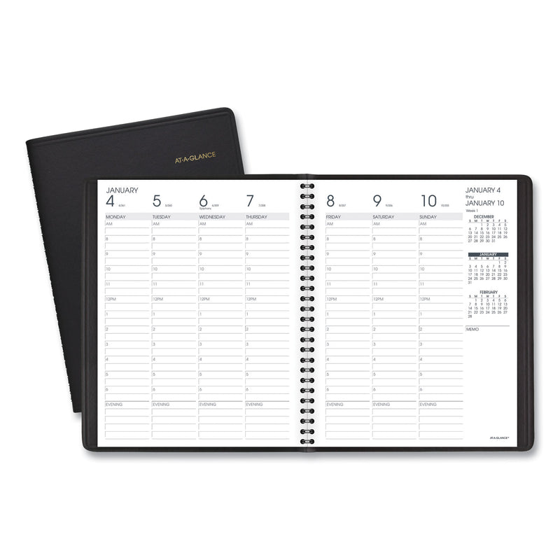 AT-A-GLANCE Weekly Vertical-Column Appointment Book Ruled for Hourly Appointments, 8.75 x 7, Black Cover, 13-Month (Jan-Jan): 2023-2024