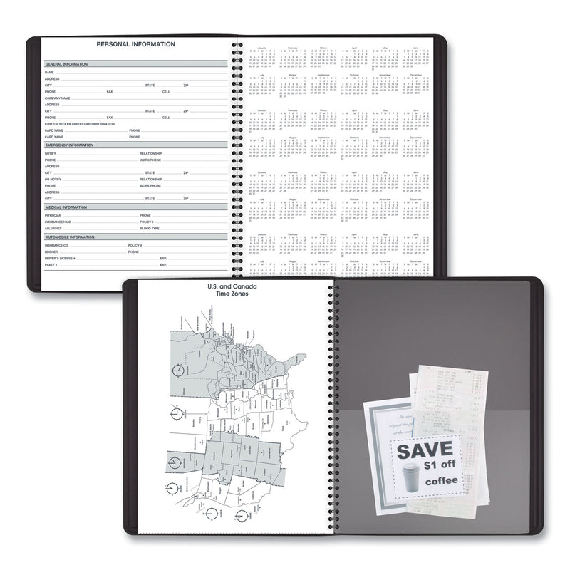 AT-A-GLANCE 24-Hour Daily Appointment Book, 11 x 8.5, Black Cover, 12-Month (Jan to Dec): 2023