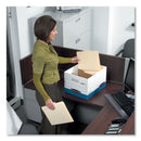 Bankers Box R-KIVE Heavy-Duty Storage Boxes with Dividers, Letter/Legal Files, 12.75" x 16.5" x 10.38", White/Blue, 12/Carton