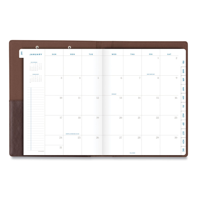 AT-A-GLANCE Signature Collection Monthly Clipfolio, 11 x 8, Distressed Brown Cover, 13-Month (Jan to Jan): 2023 to 2024