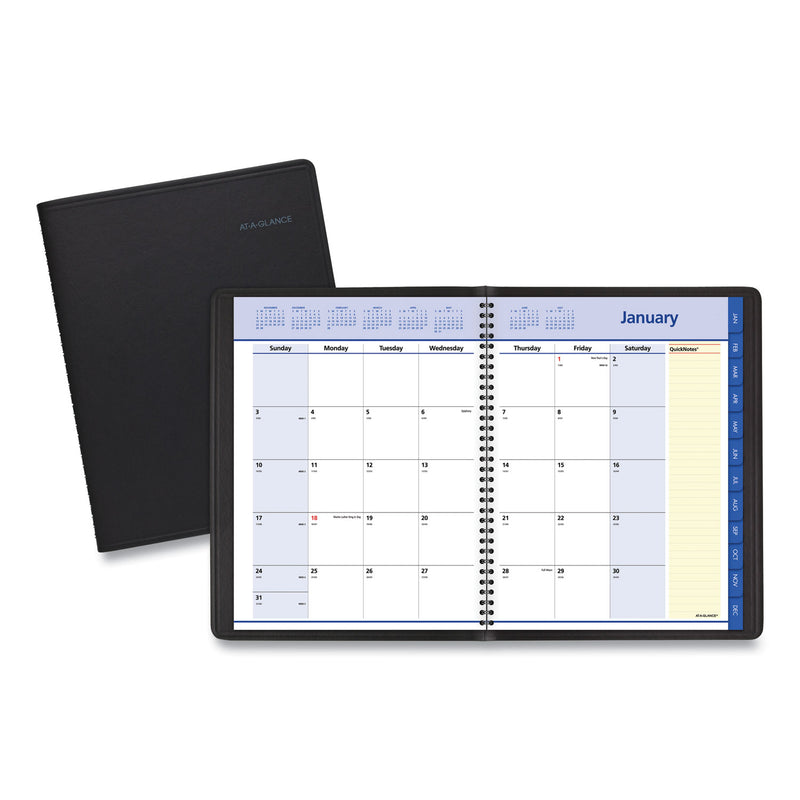 AT-A-GLANCE QuickNotes Monthly Planner, 11 x 8.25, Black Cover, 12-Month (Jan to Dec): 2023