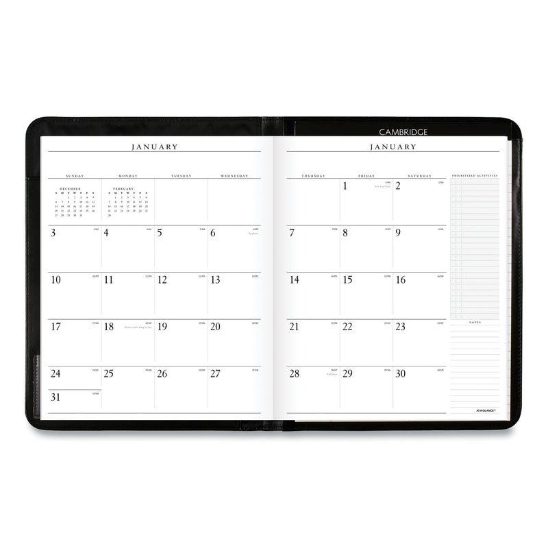 AT-A-GLANCE Executive Monthly Padfolio, 11 x 9, Black Cover, 13-Month (Jan to Jan): 2023 to 2024
