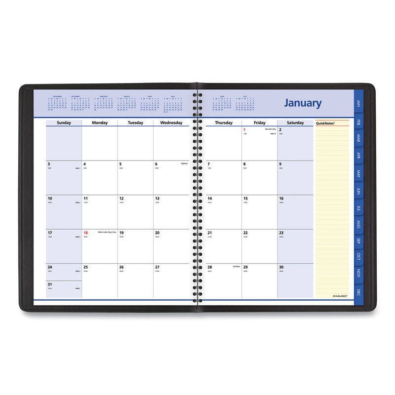 AT-A-GLANCE QuickNotes Monthly Planner, 11 x 8.25, Black Cover, 12-Month (Jan to Dec): 2023