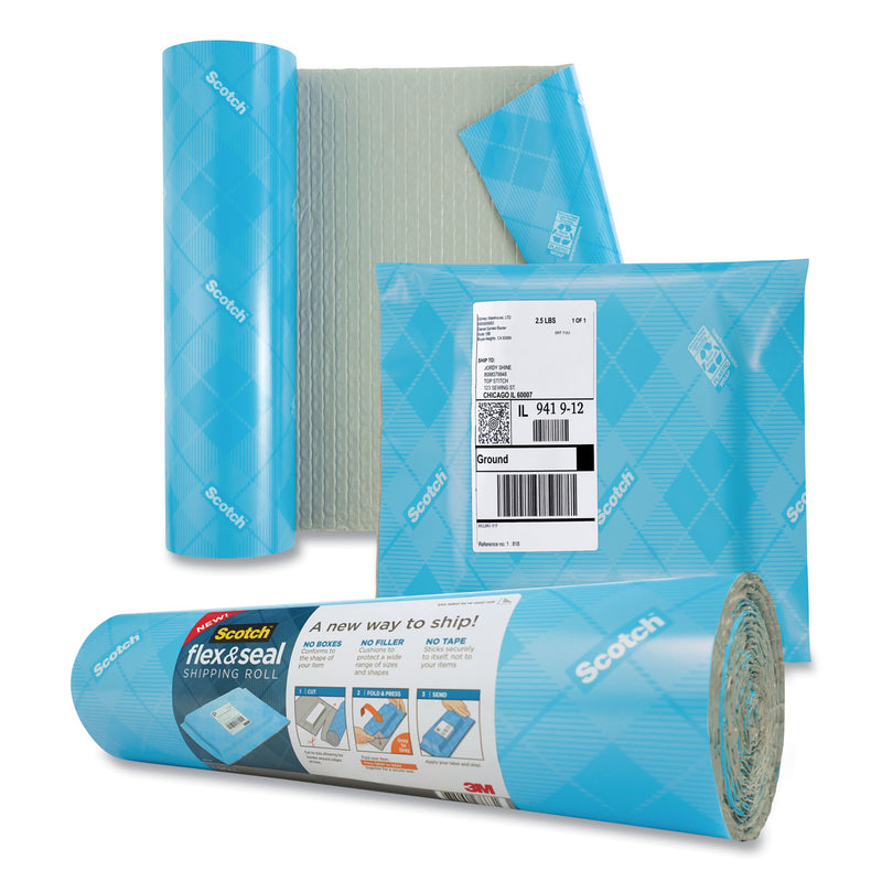Scotch Flex and Seal Shipping Roll, 15" x 200 ft, Blue/Gray