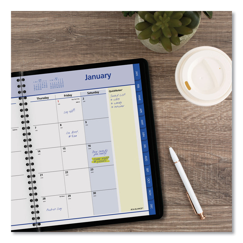 AT-A-GLANCE QuickNotes Monthly Planner, 8.75 x 7, Black Cover, 12-Month (Jan to Dec): 2023