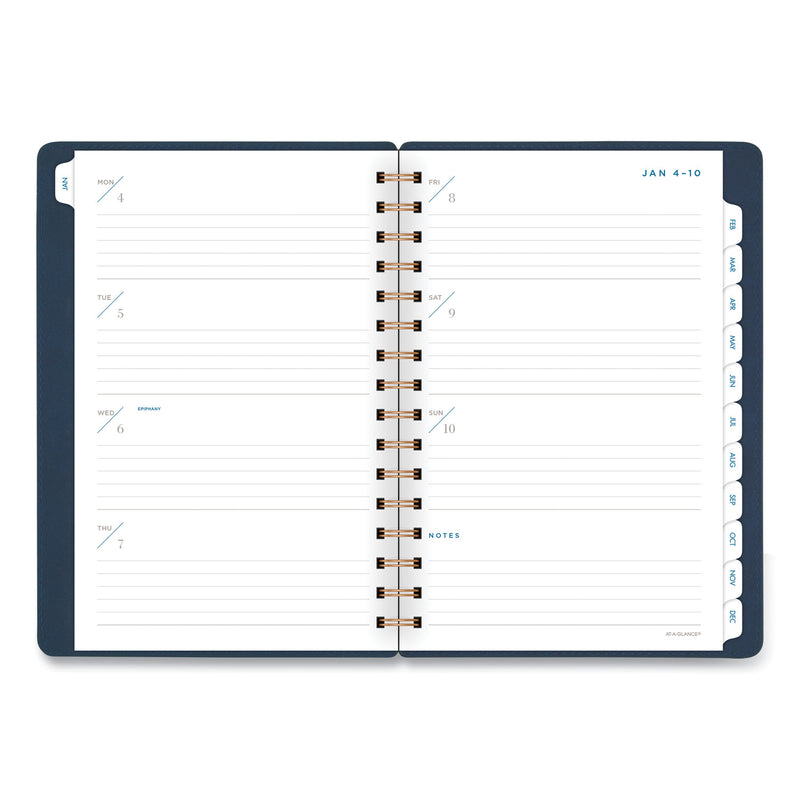 AT-A-GLANCE Signature Collection Firenze Navy Weekly/Monthly Planner, 8.5 x 5.5, Navy Cover, 13-Month (Jan to Jan): 2023 to 2024