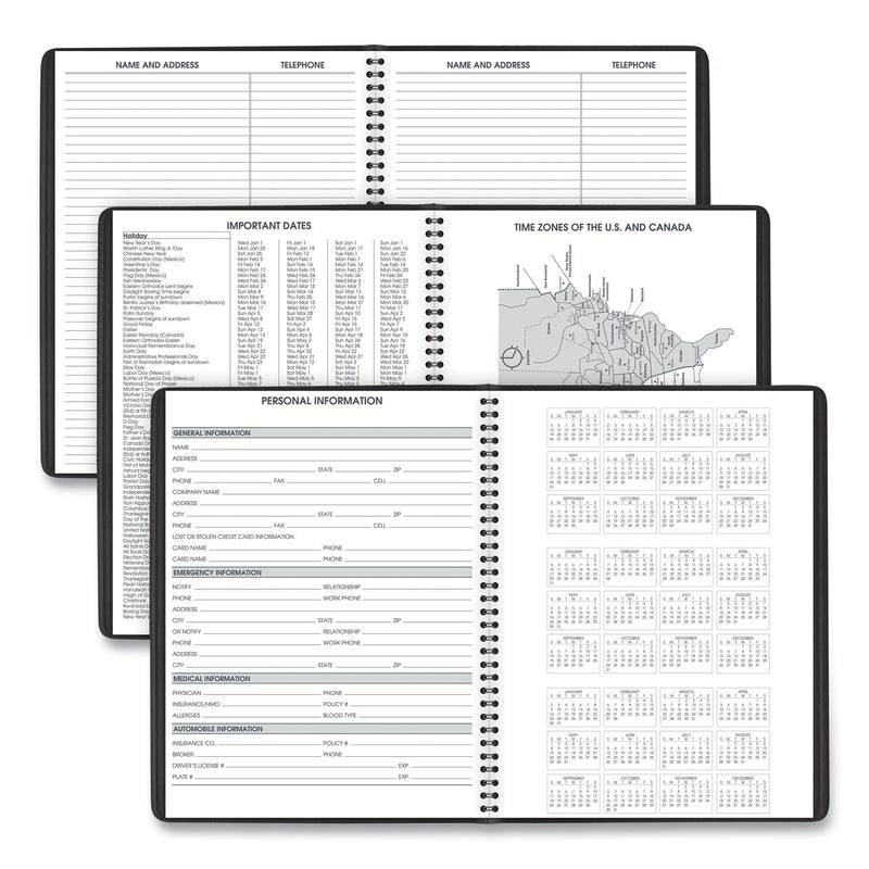 AT-A-GLANCE Weekly Appointment Book, 11 x 8.25, Black Cover, 14-Month (July to Aug): 2022 to 2023