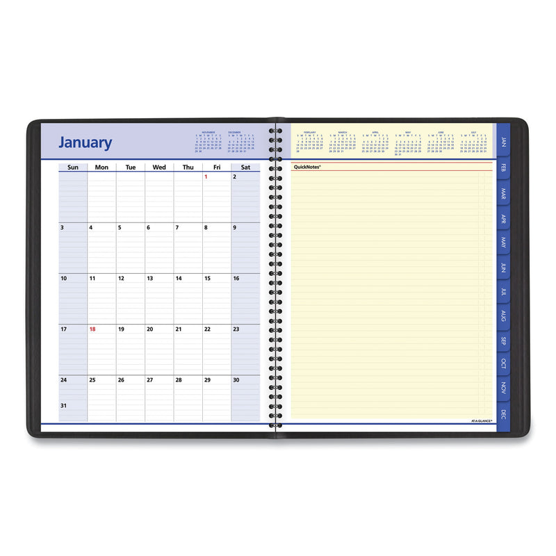 AT-A-GLANCE QuickNotes Weekly Vertical-Column Format Appointment Book, 11 x 8.25, Black Cover, 12-Month (Jan to Dec): 2023