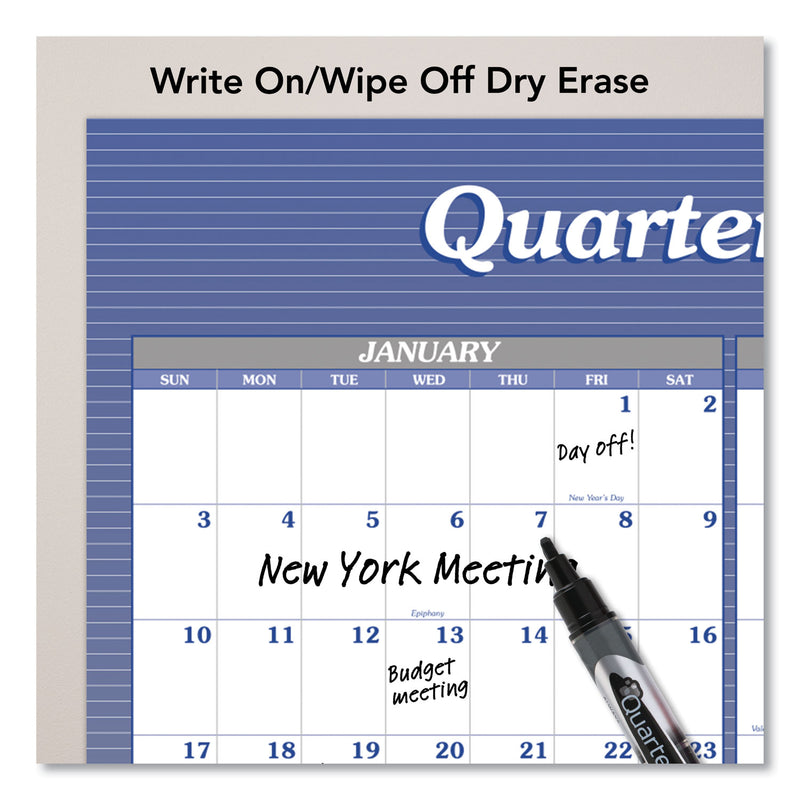AT-A-GLANCE Vertical/Horizontal Erasable Quarterly/Monthly Wall Planner, 24 x 36, White/Blue Sheets, 12-Month (Jan to Dec): 2023