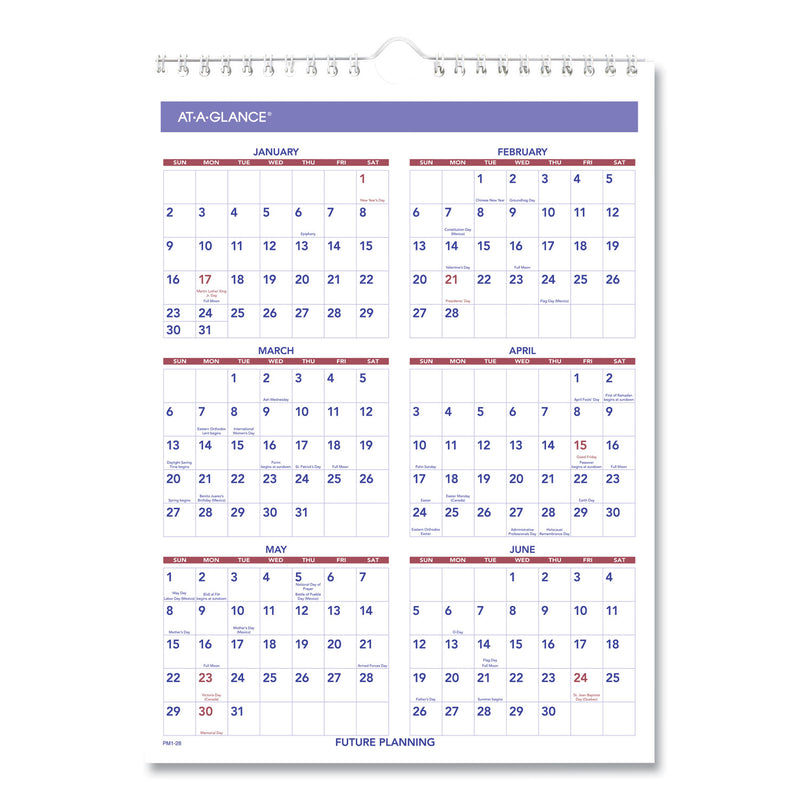 AT-A-GLANCE Monthly Wall Calendar with Ruled Daily Blocks, 8 x 11, White Sheets, 12-Month (Jan to Dec): 2023
