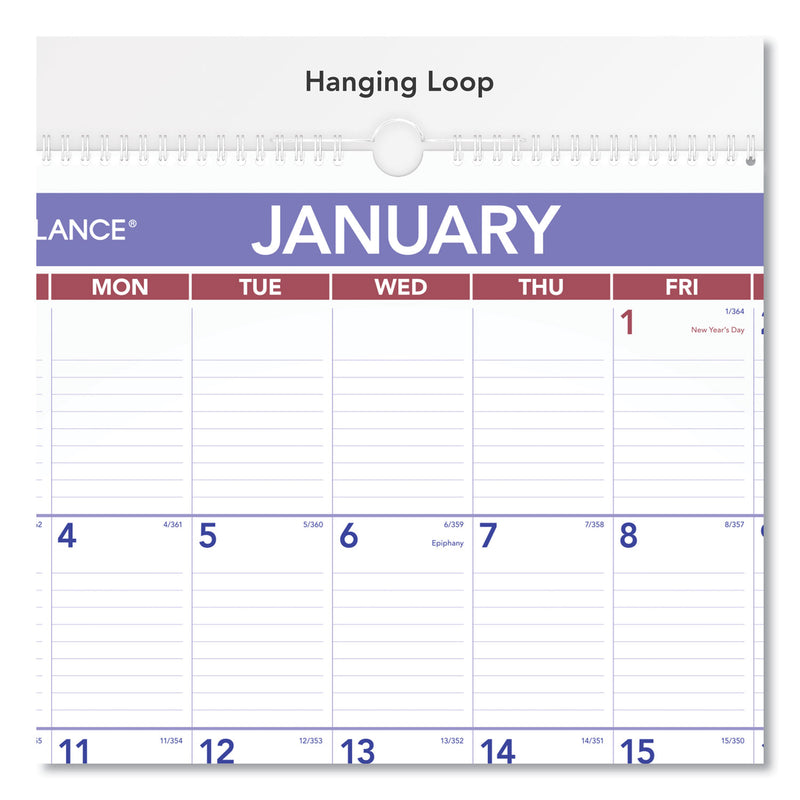 AT-A-GLANCE Monthly Wall Calendar with Ruled Daily Blocks, 15.5 x 22.75, White Sheets, 12-Month (Jan to Dec): 2023