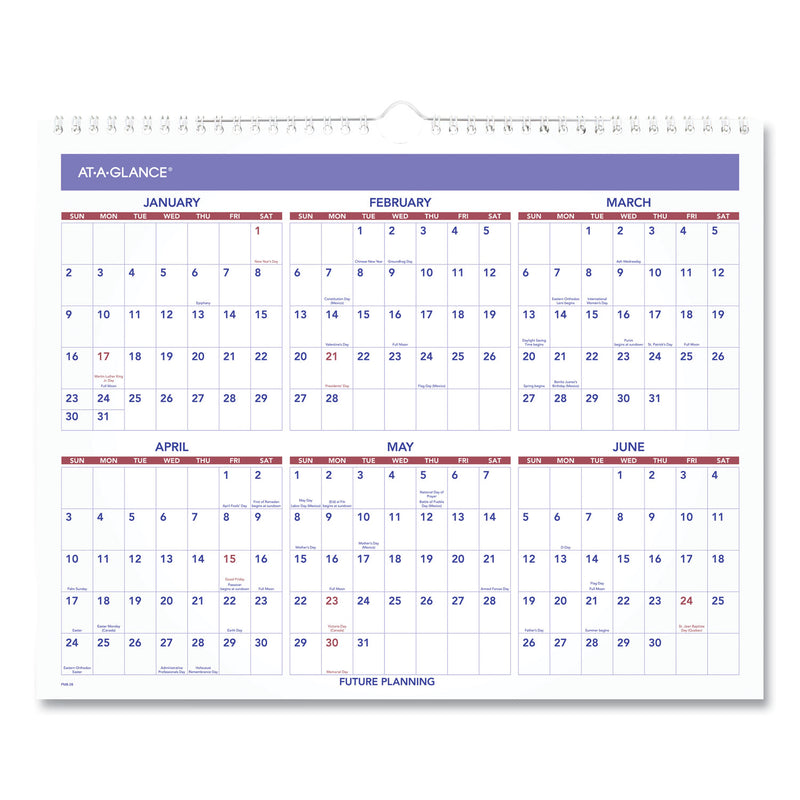 AT-A-GLANCE Monthly Wall Calendar, 15 x 12, White/Red/Blue Sheets, 12-Month (Jan to Dec): 2023