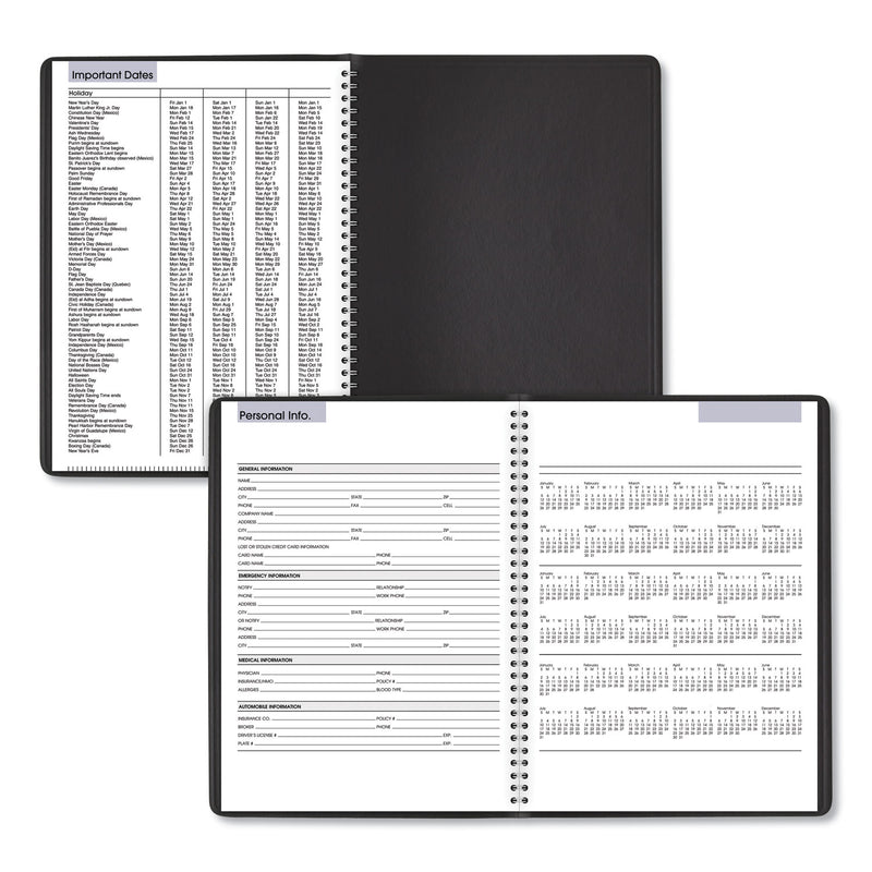 AT-A-GLANCE DayMinder Weekly Appointment Book, Vertical-Column Format, 11 x 8, Black Cover, 12-Month (Jan to Dec): 2023